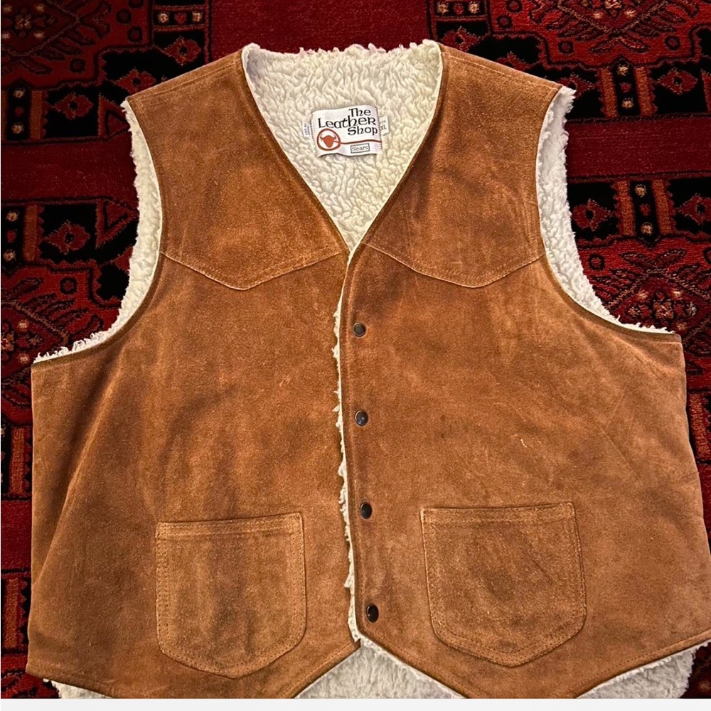 Real leather vest! VINTAGE